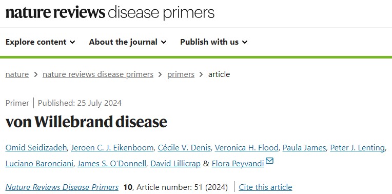 Un articolo importante sulla Malattia di Von Willebrand