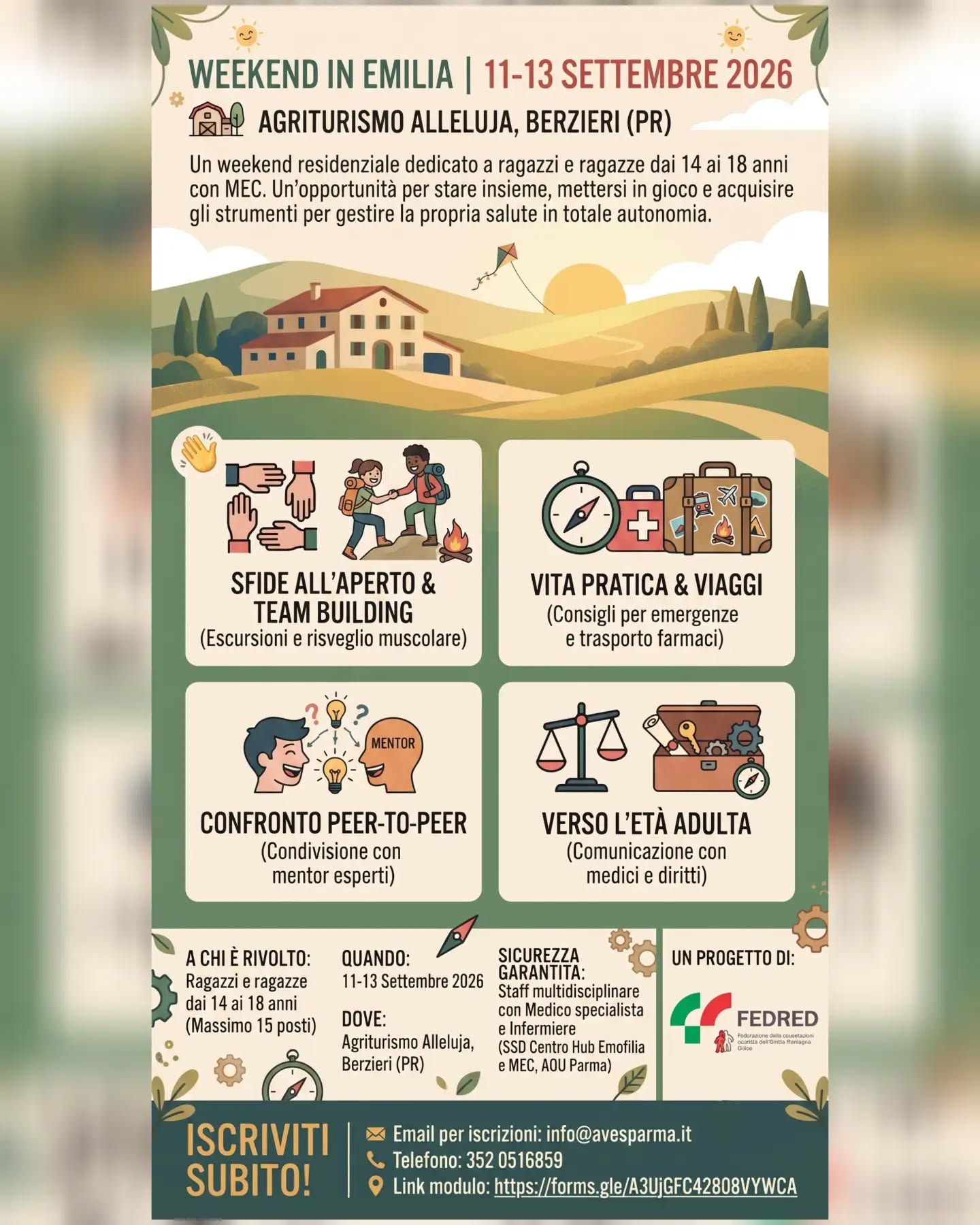 Weekend di crescita e autonomia per adolescenti con emofilia: il Centro sarà presente con la fisioterapista Elena Boccalandro